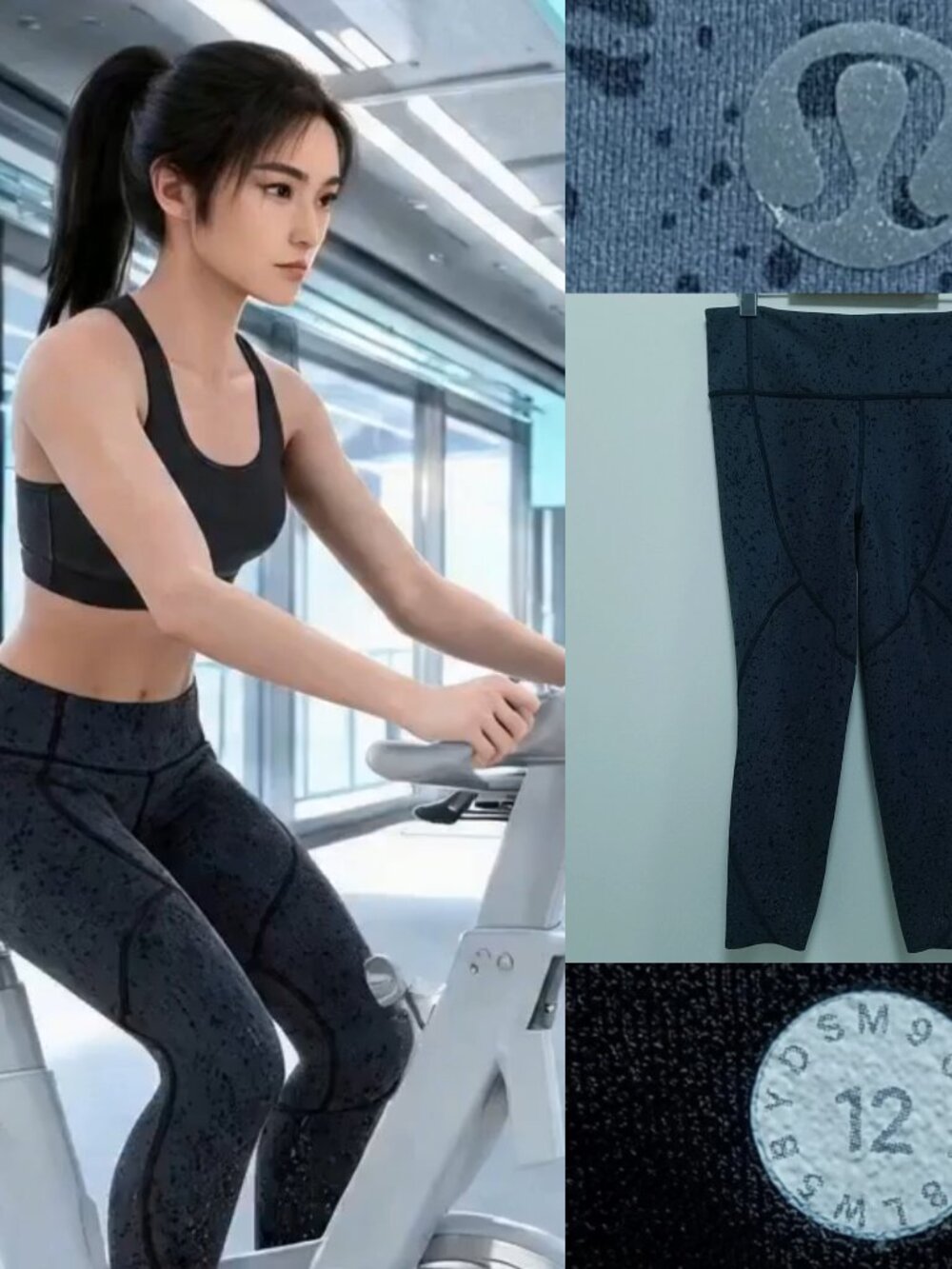 Lululemon To The Beat Tight Reflective SoulCycle Tempo XL Splatter Obsidian 12
